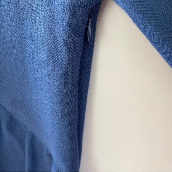 Cute English Factory Ruffle Mini Dress with Lace Trim & Flounce Sleeves Navy XS - Picture 7 of 16